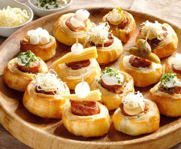 Käsekrainer-Snacks im Blätterteig - Tante Fanny