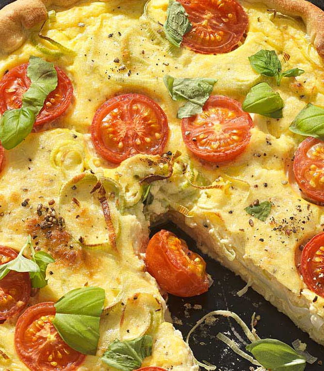 Lauch-Quiche mit Käse und Tomaten - Tante Fanny