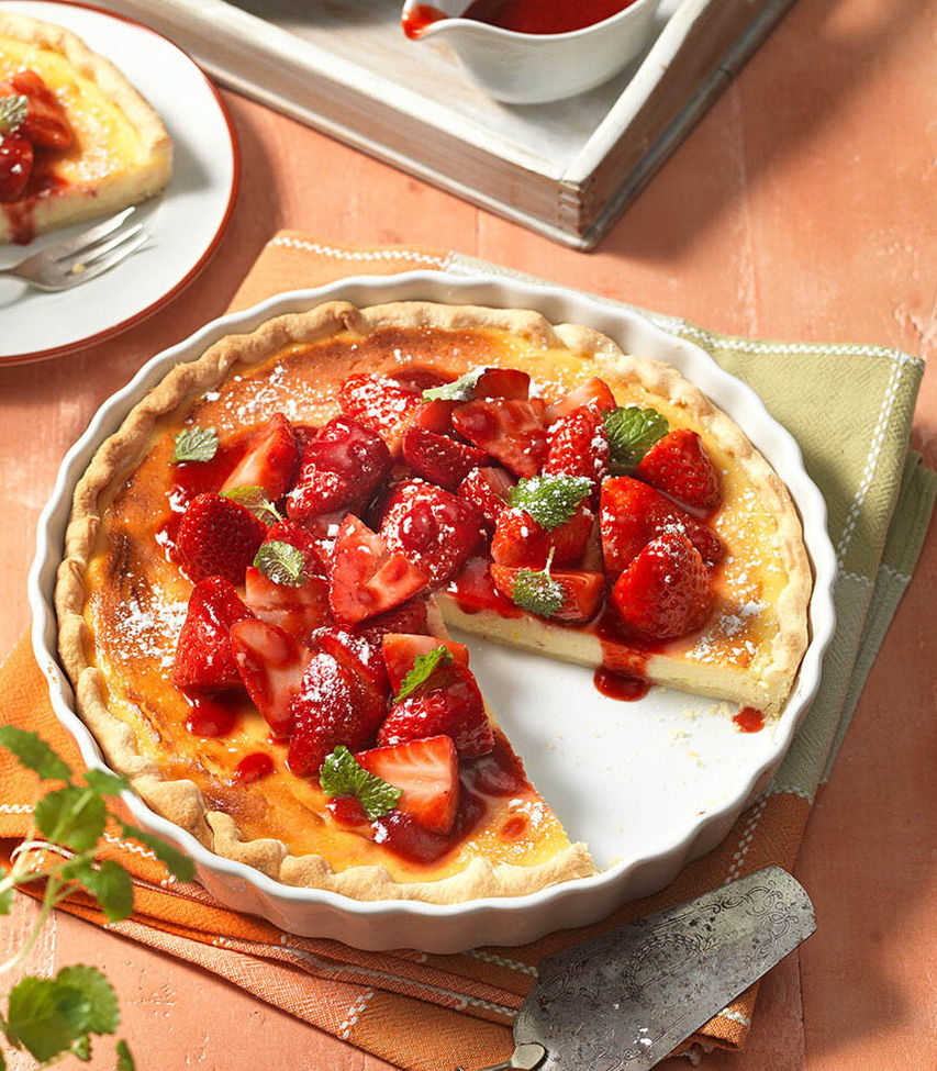 Ricotta-Tarte mit frischen Erdbeeren Tante Fanny