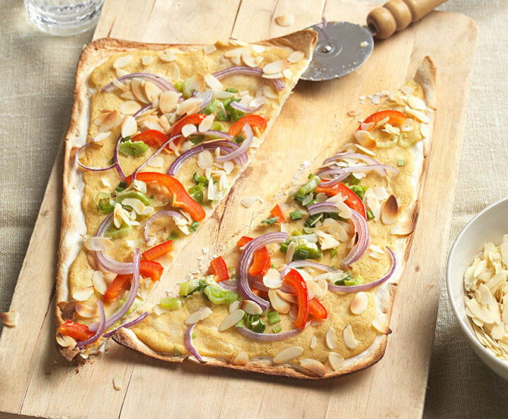 Veganer Flammkuchen Hummus - Tante Fanny