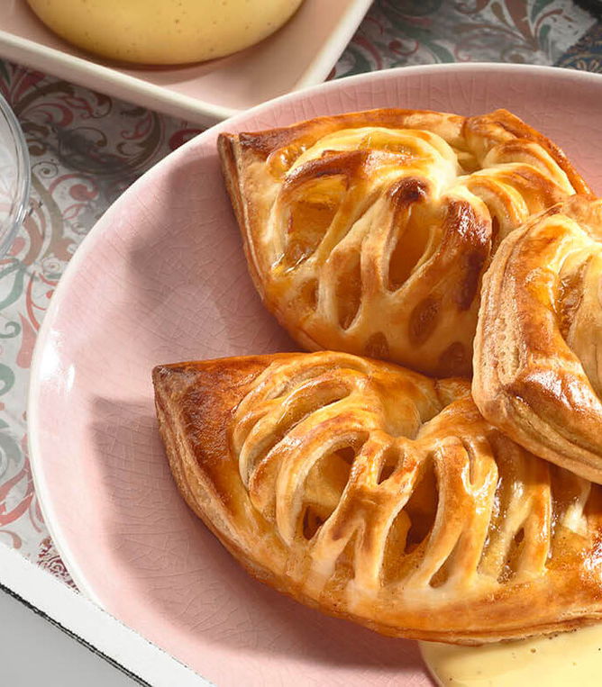 Apfel-Pudding-Taschen aus Blätterteig - Tante Fanny