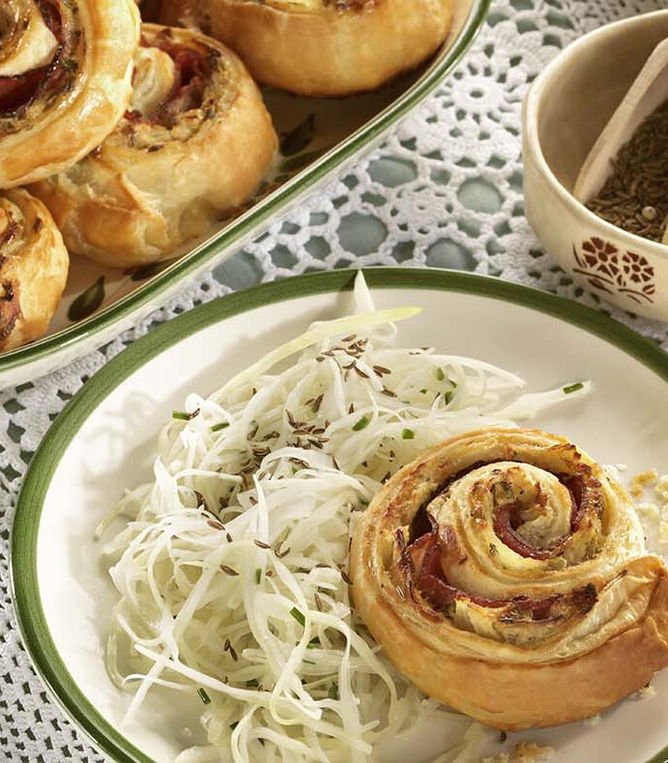 Blätterteigschnecken mit Kassler Tante Fanny
