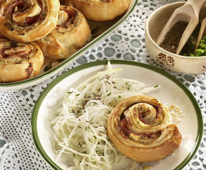 Blätterteigschnecken mit Kassler Tante Fanny