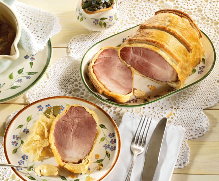 Kassler im Blätterteig