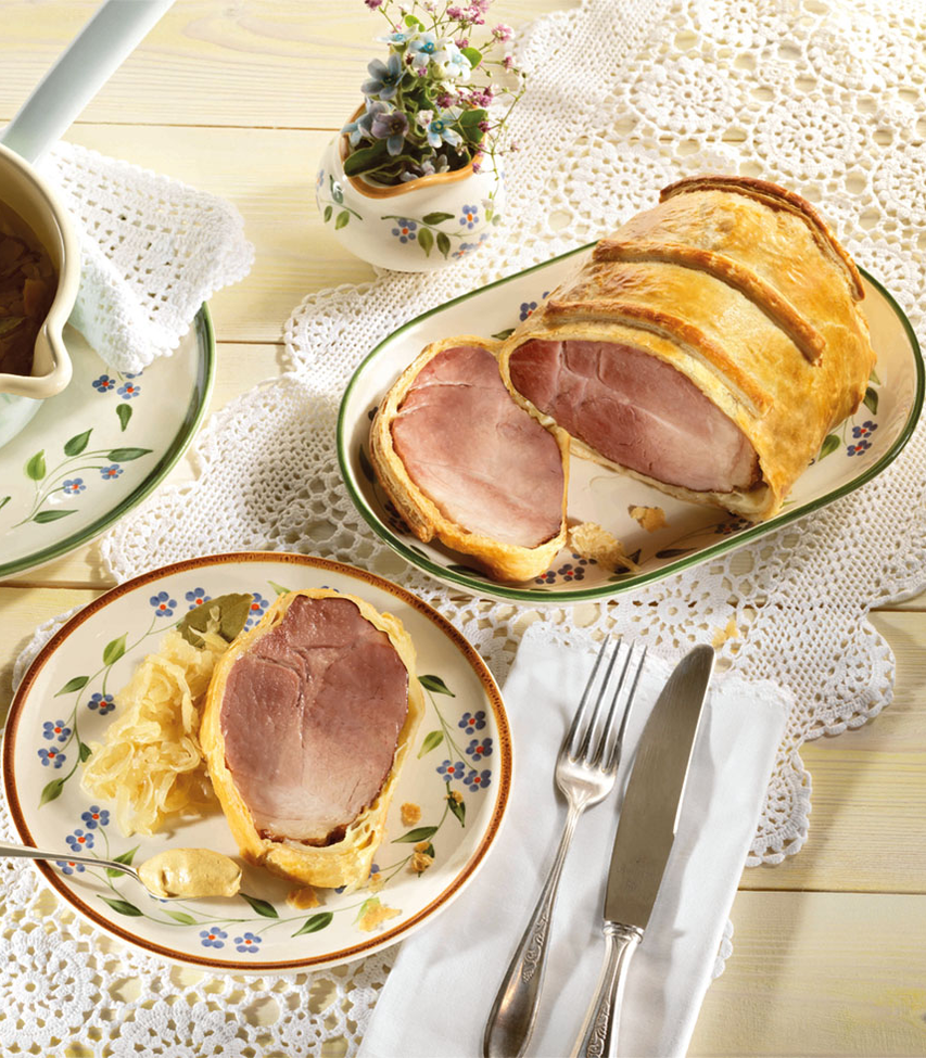 Kassler im Blätterteig