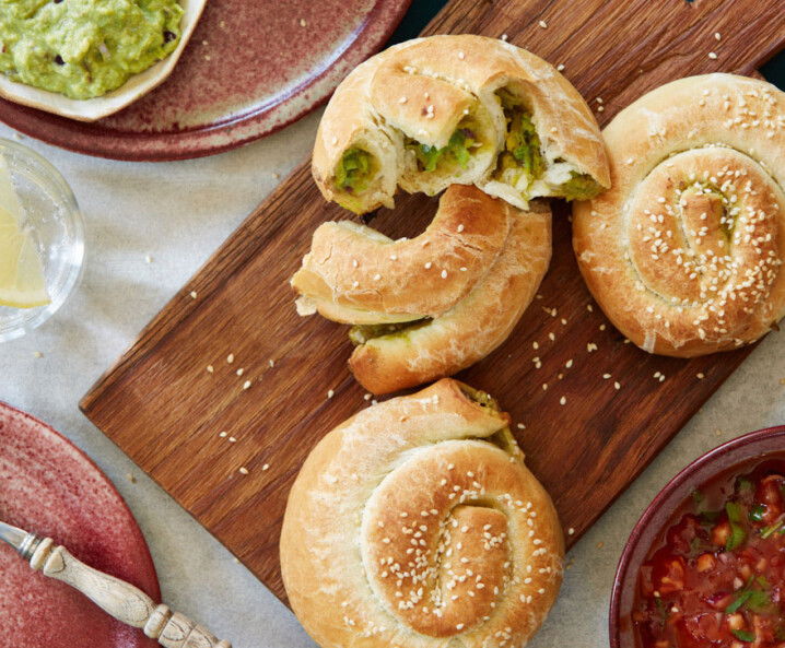 Pizza-Knöpfe mit Avocadofüllung