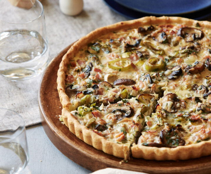 Lauch-Pilz Quiche mit Schinken