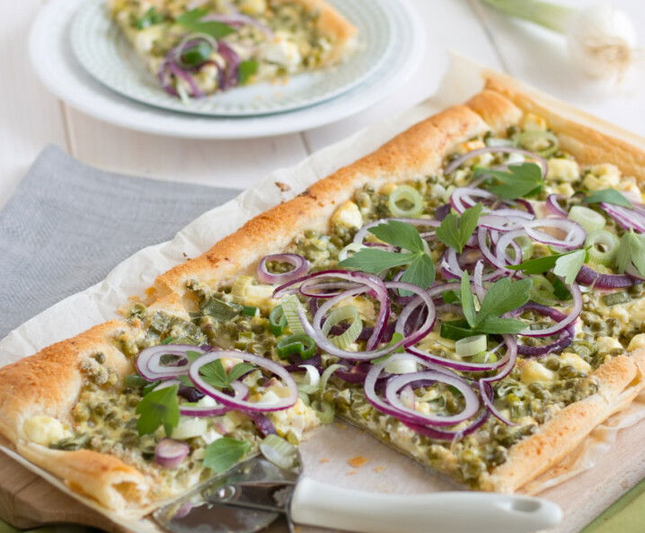 Rezept Erbsen-Feta-Blätterteigtarte Tante Fanny