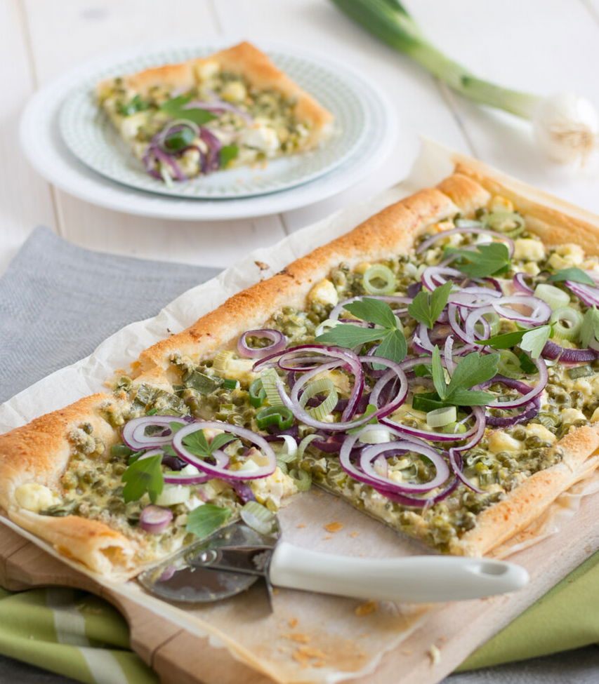 Rezept Erbsen-Feta-Blätterteigtarte Tante Fanny