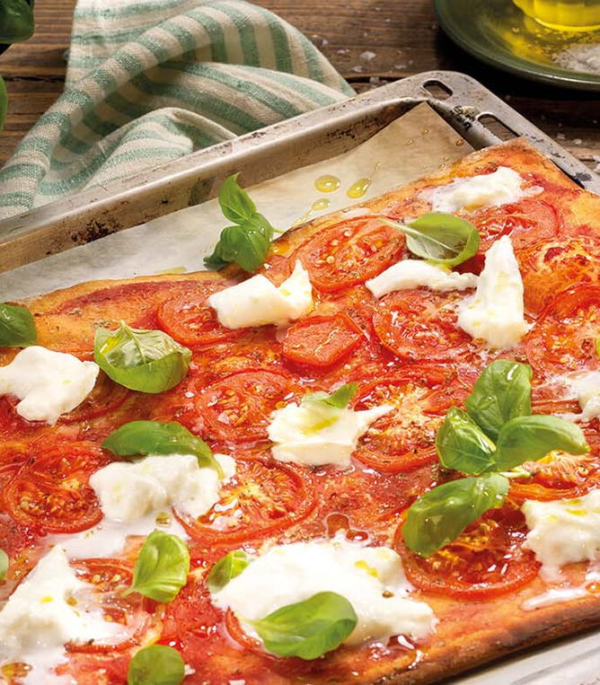 Rezept Pizza mit Büffelmozzarella und Basilikum Tante Fanny