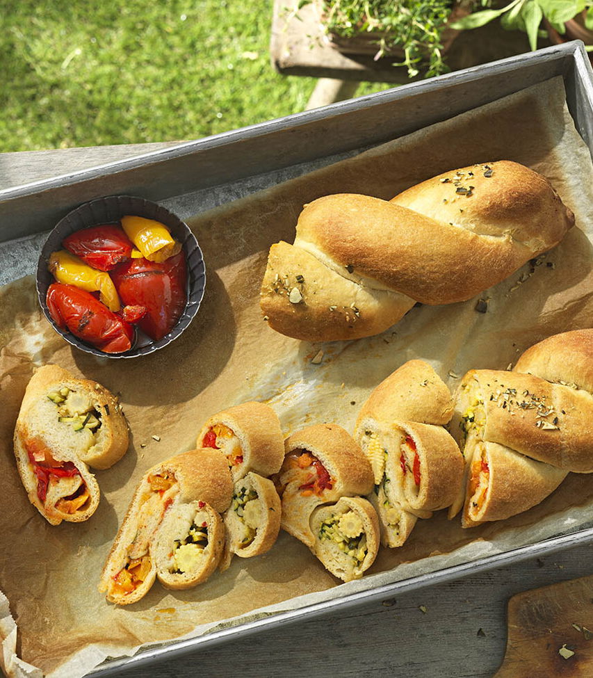 Rezept Gemüsestriezel mit Grillpaprika und Zucchini Tante Fanny