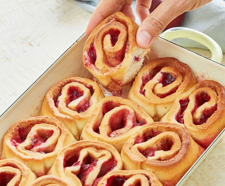 Pflaumen-Zimtschnecken aus Hefeteig