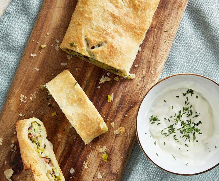 Blätterteig Lauch Strudel