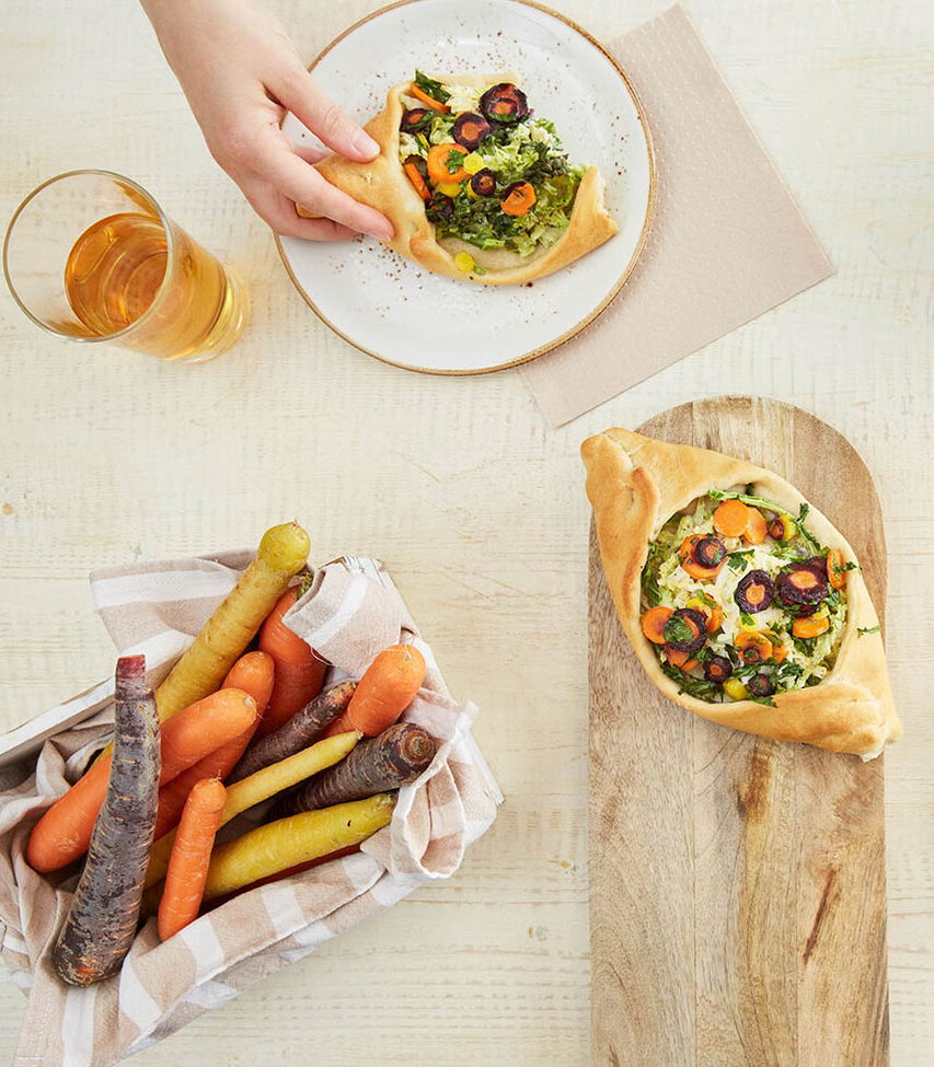 Dinkel-Pizzaschiffchen mit Wirsing