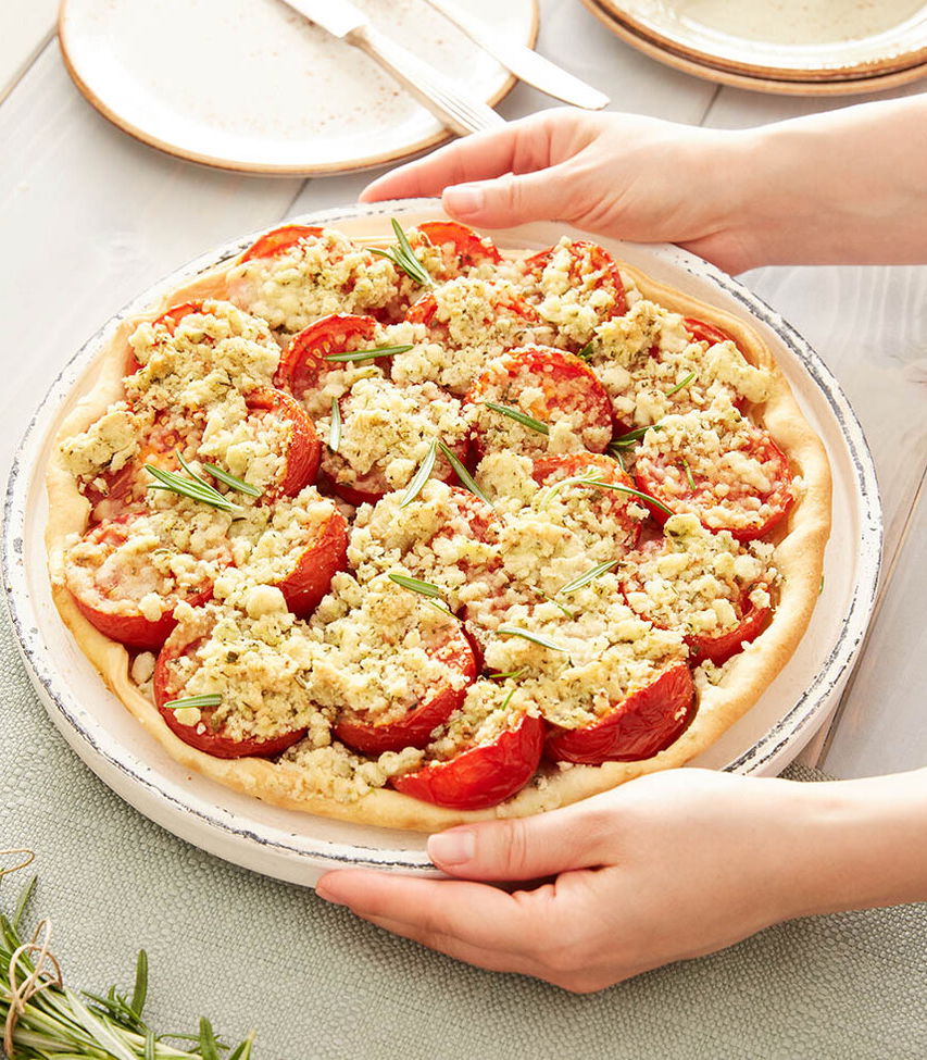 Tomatenquiche mit Rosmarinstreusel