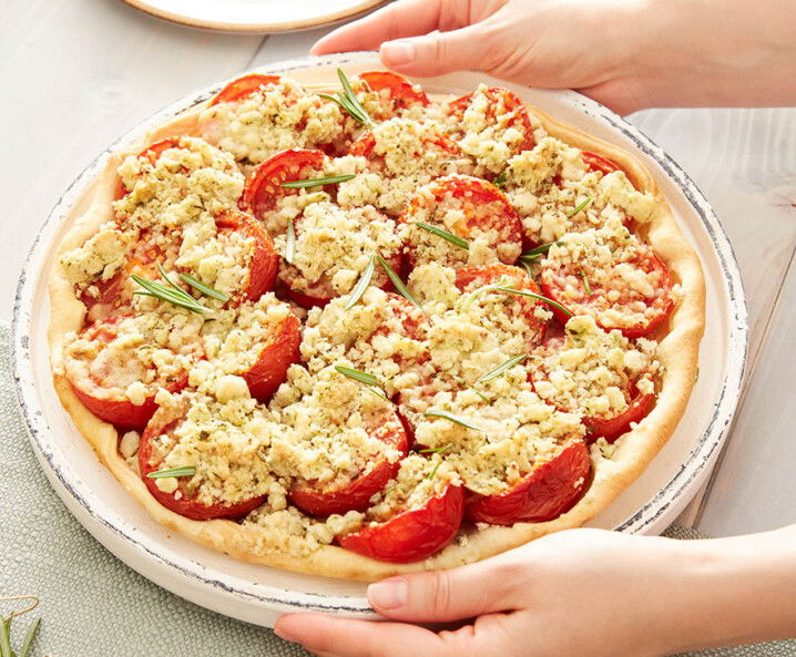 Tomatenquiche mit Rosmarinstreusel