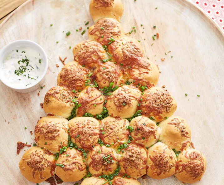 Rezept für Pizzabällchen-Tannenbaum