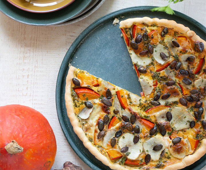 Topinambur Quiche mit Kürbis