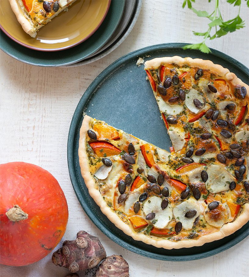 Topinambur Quiche mit Kürbis