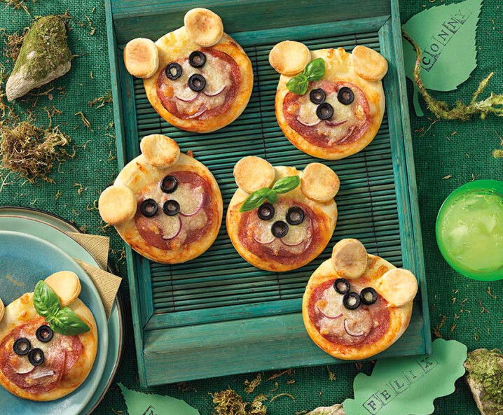Bärenpizza - Salami Pizza für Kinder