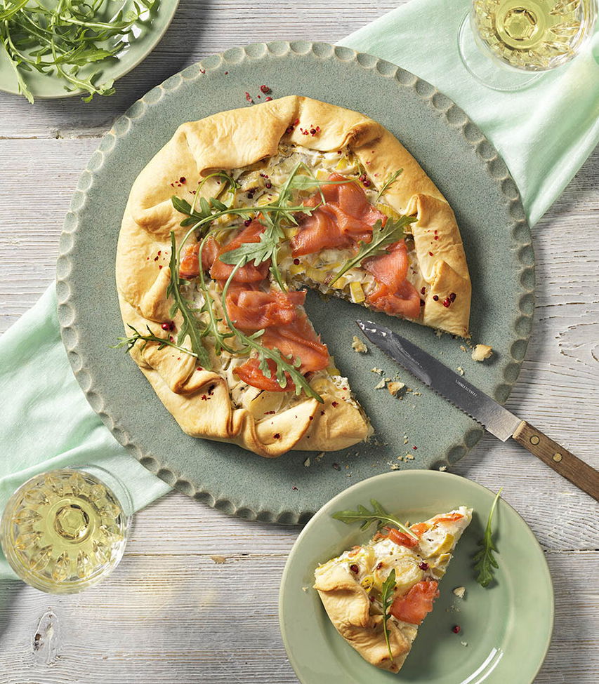 Lauchgalette mit Lachs - einfaches Rezept