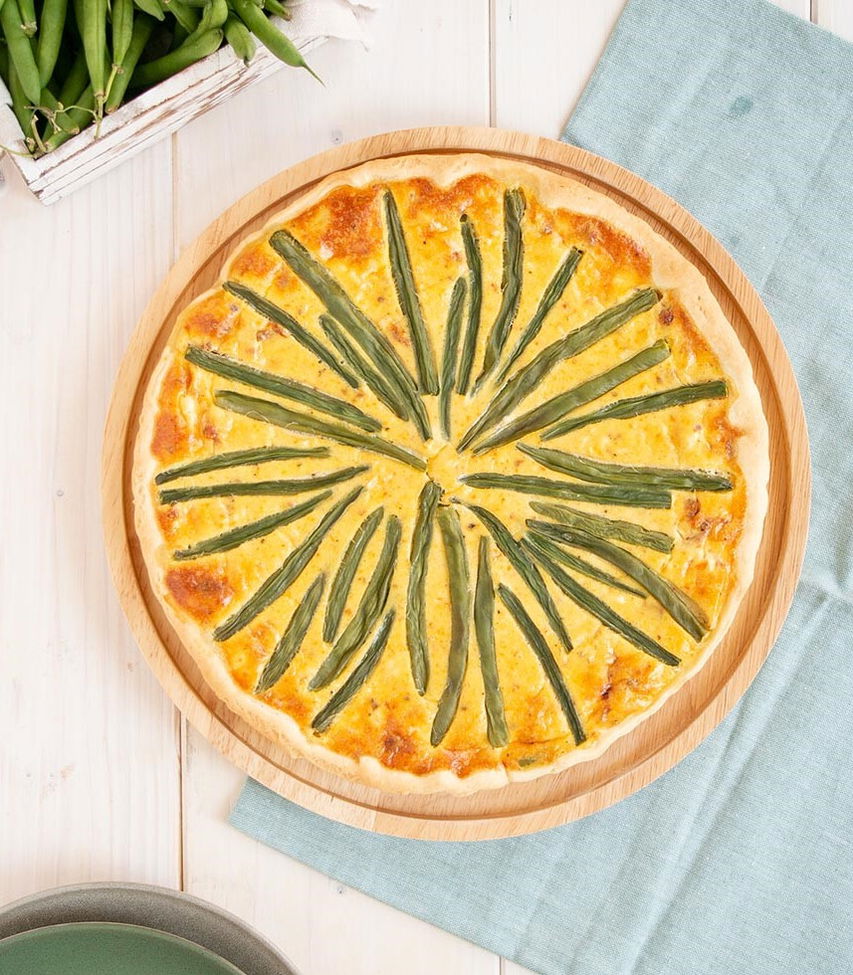 Fisolenquiche mit getrockneten Tomaten