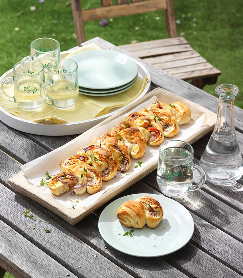 Pizzazopf mit Lachs - sommerliches Rezept