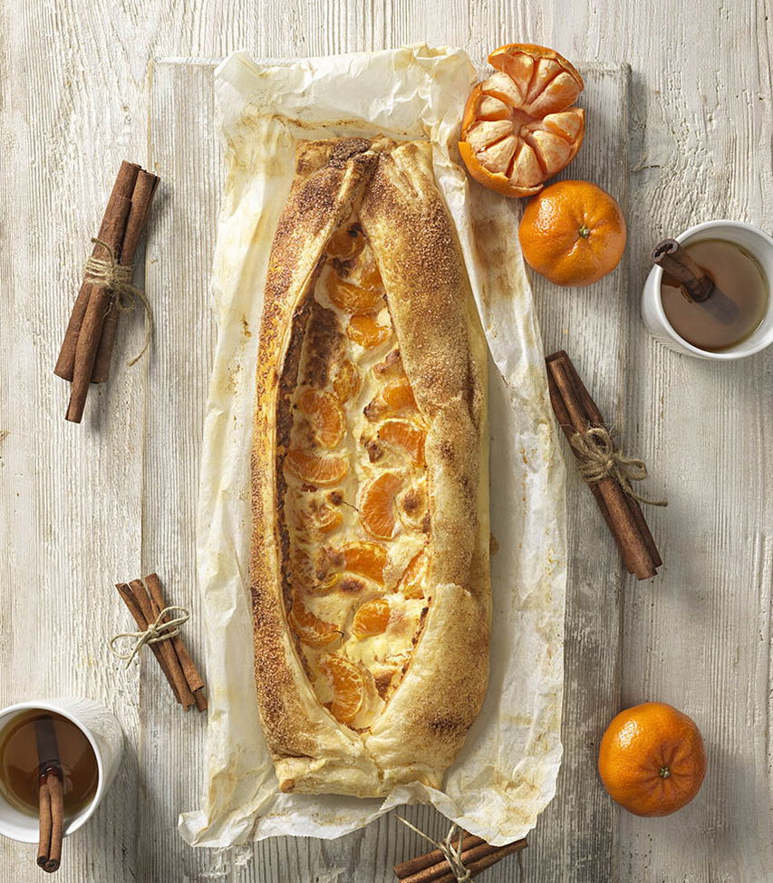 Topfen-Mandarinen-Strudel - einfaches Rezept