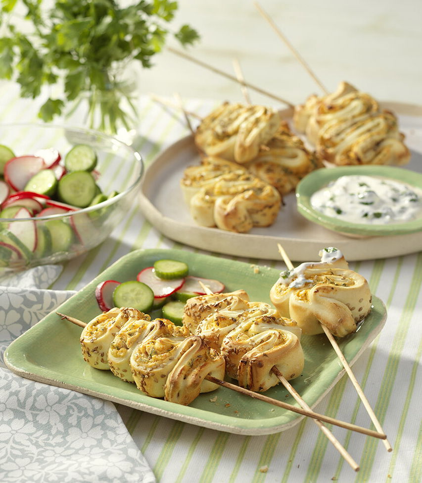 vegetarische Frühlingskräuter-Spieße - Rezept