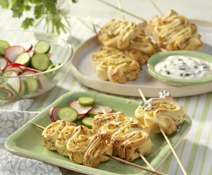 vegetarische Frühlingskräuter-Spieße - Rezept