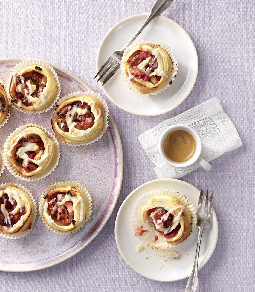 Einfache Rhabarber-Schnecken-Muffins - Rezept