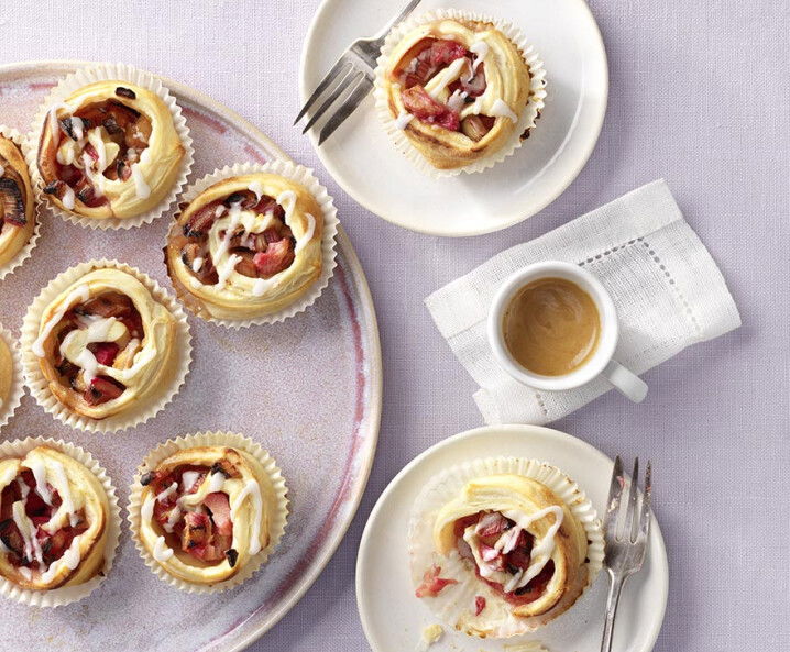 Einfache Rhabarber-Schnecken-Muffins - Rezept