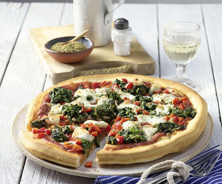 Pizza Popeye mit Spinat - Rezept