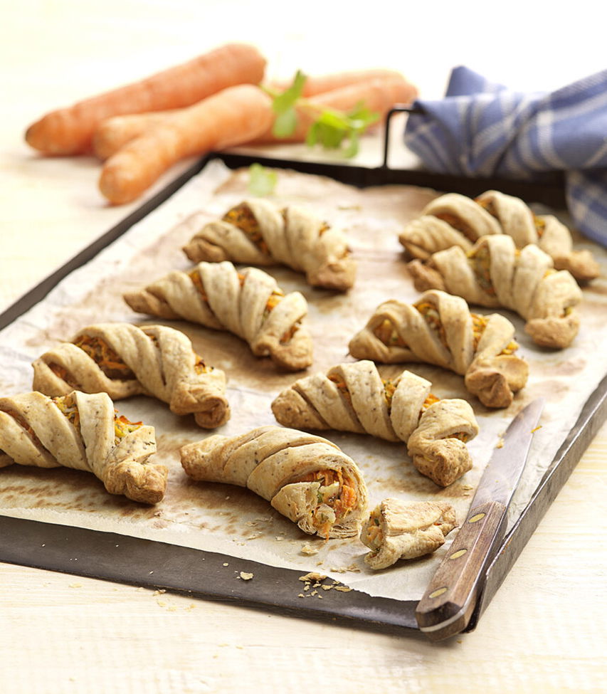 Blätterteig Karotten Happen - einfaches Blätterteighäppchen Rezept