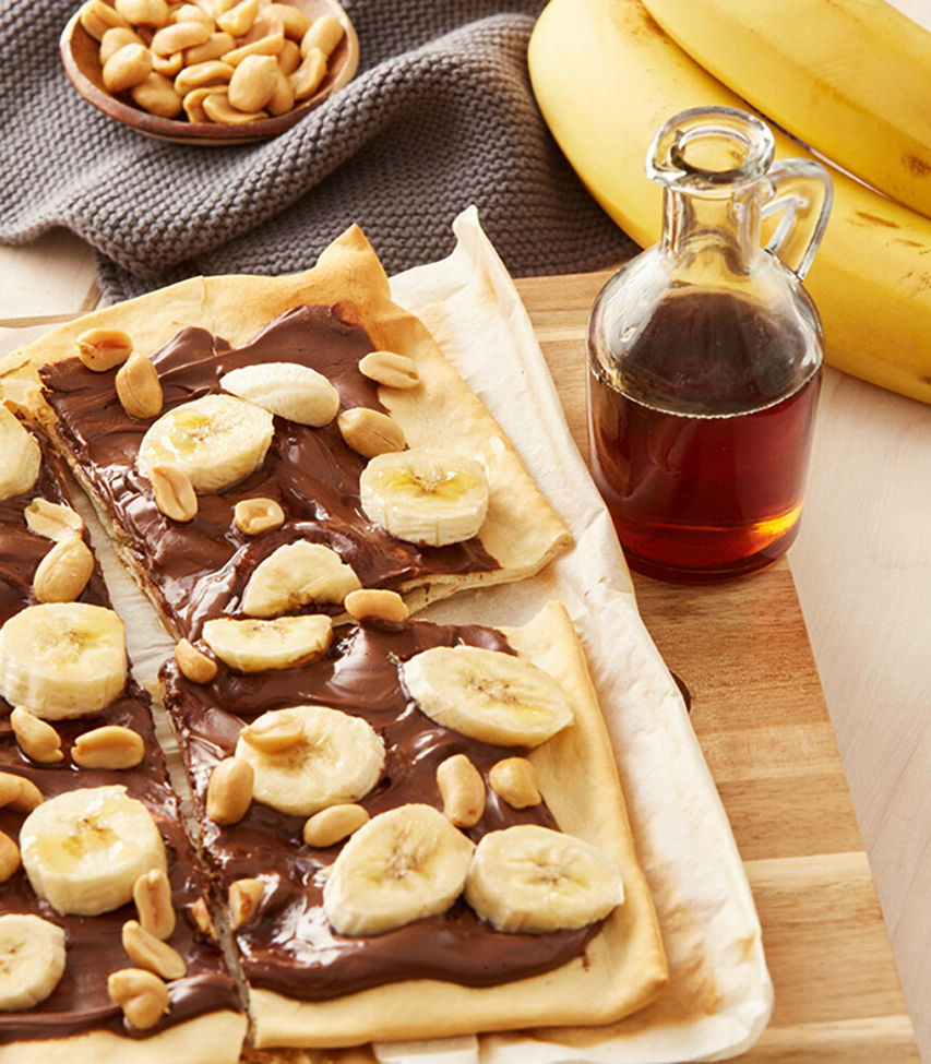 Schoko-Bananen-Flammkuchen