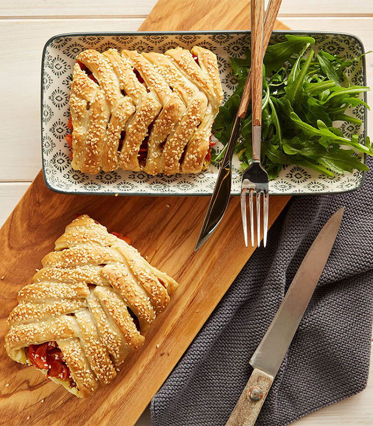 vegane Karotten-Flechtstrudel