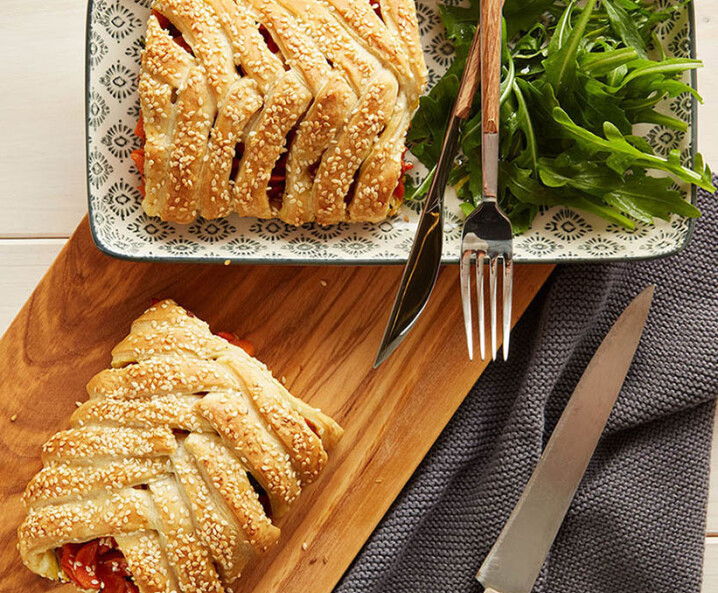 vegane Karotten-Flechtstrudel