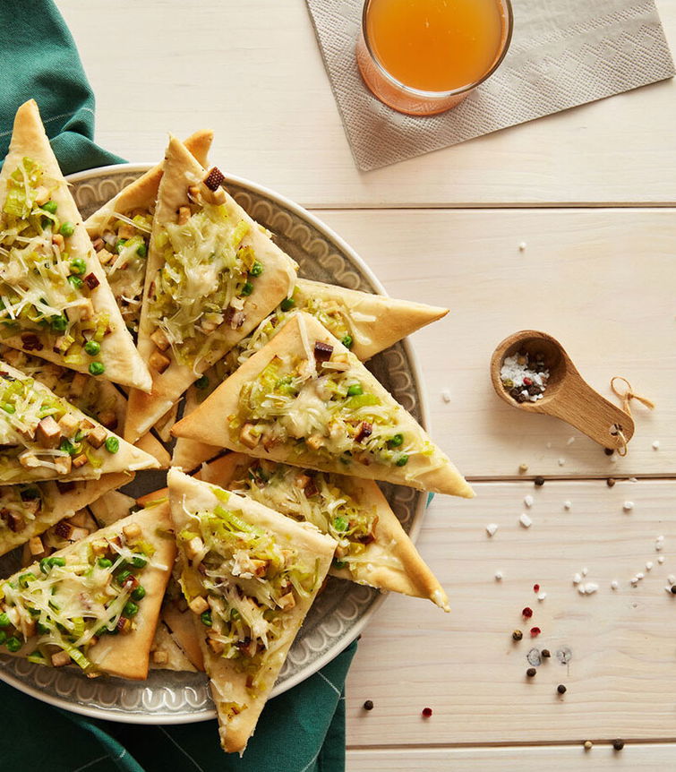 Pizzaecken mit Räuchertofu - veganes Rezept