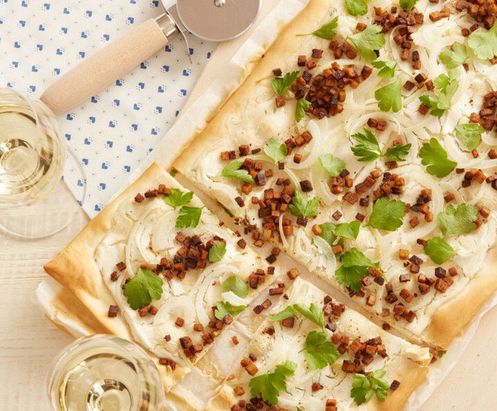 Veganer Flammkuchen Elsässer Art - Rezept