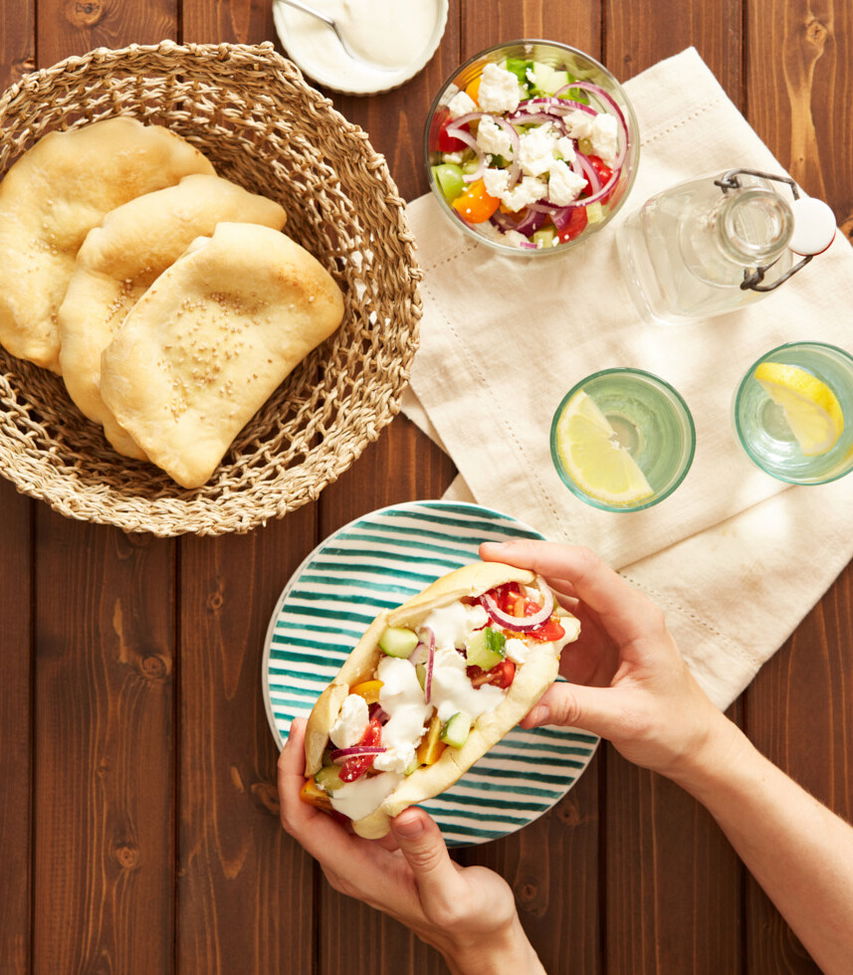 Vegetarische Sommer-Pita-Taschen