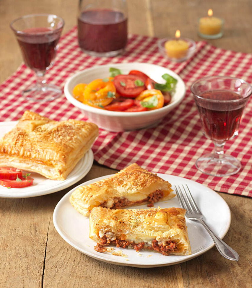 Blätterteigtaschen Lasagne-Style