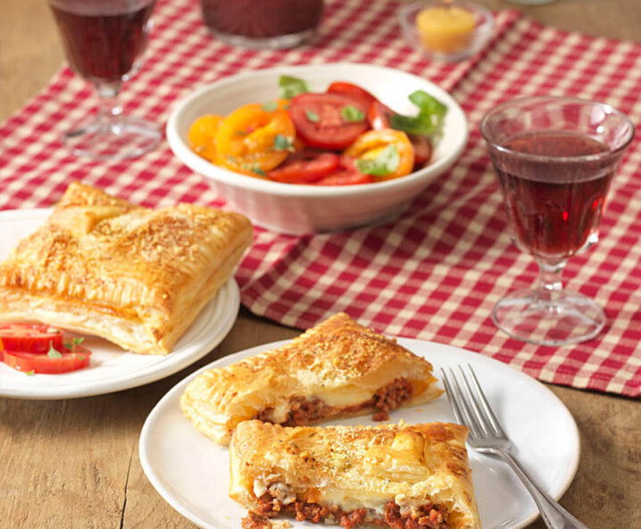 Blätterteigtaschen Lasagne-Style