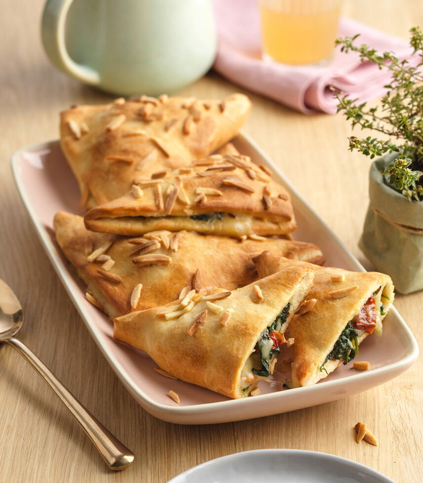 Mediterrane Spinat-Pockets - veganes Rezept | Tante Fanny