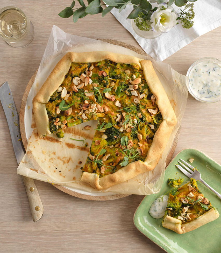 Vegane Curry-Brokkoli-Galette - Rezept