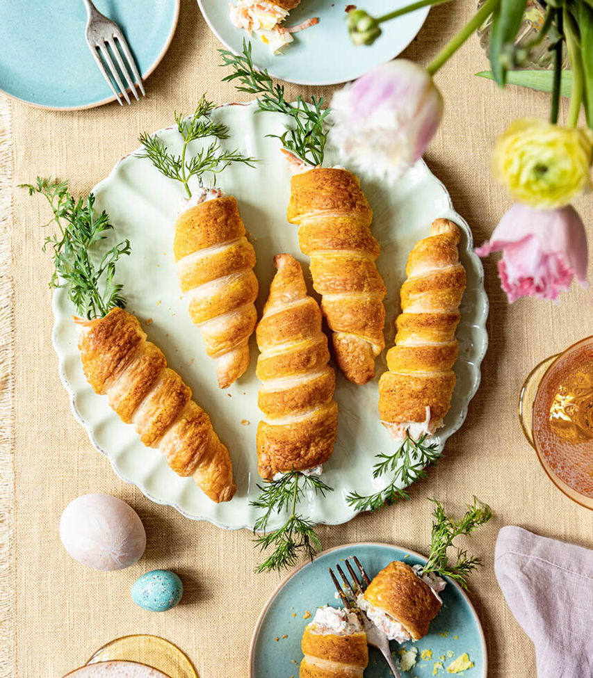 Gefüllte Blätterteig-Karotten für Ostern