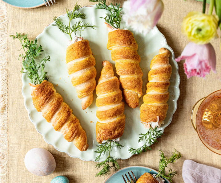Gefüllte Blätterteig-Karotten für Ostern