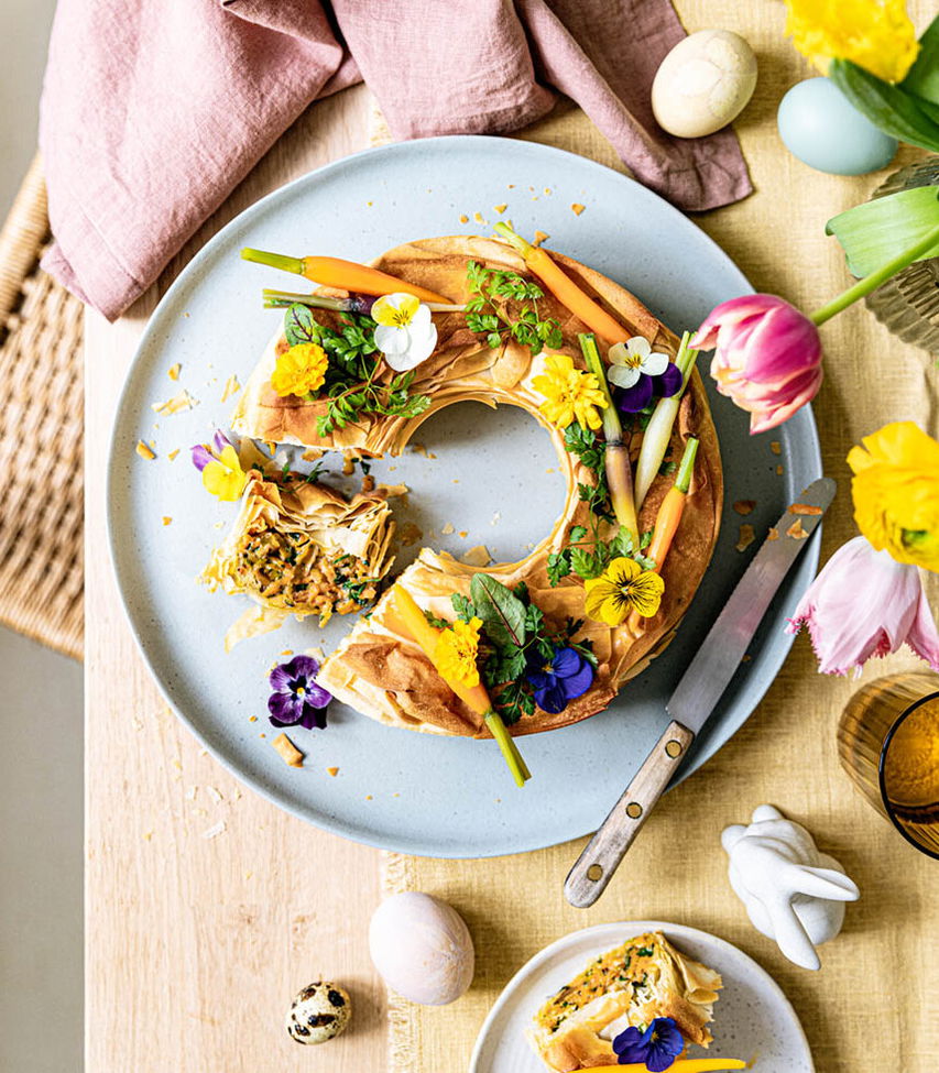 Osterkranz mit Frühlingskräutern - Rezept