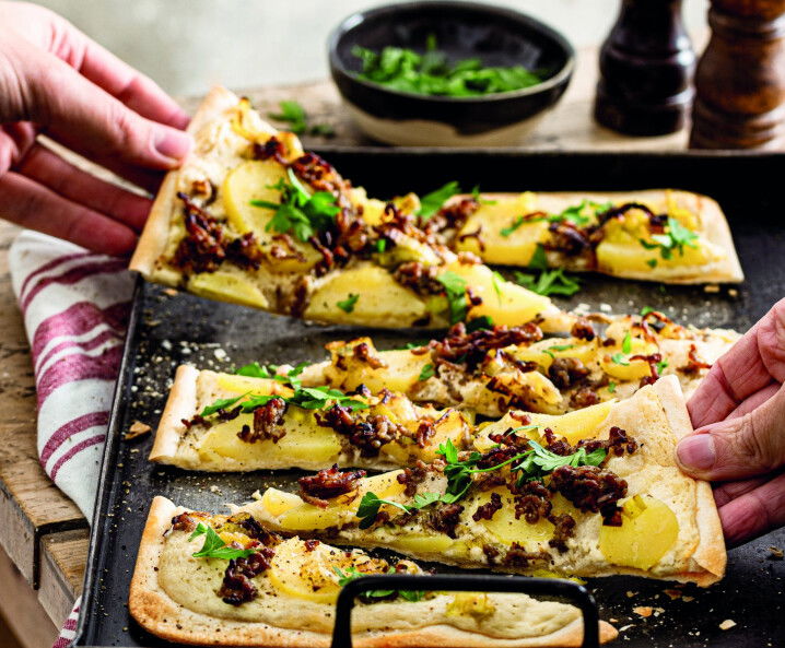 Lauch-Käse-Flammkuchen - Rezept