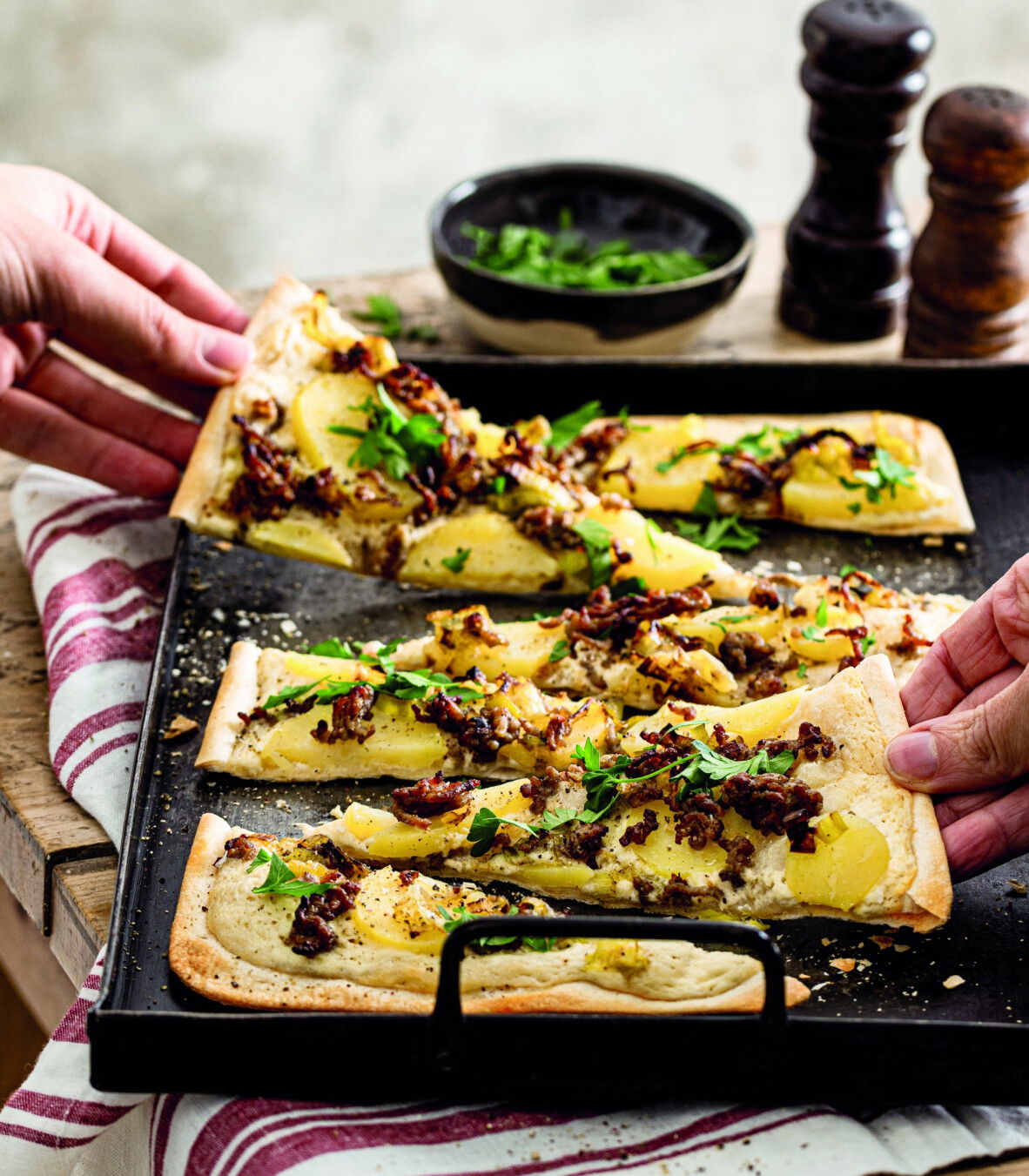 Lauch-Käse-Flammkuchen - Rezept