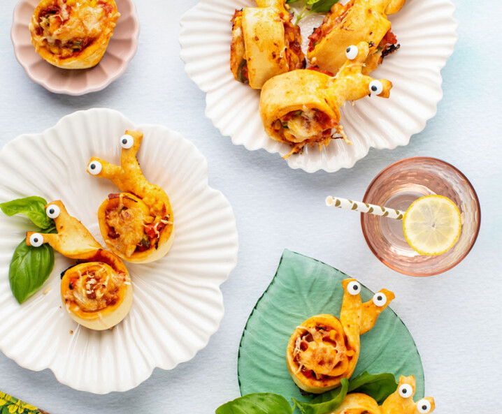 Schnecken-Helden aus Pizzateig